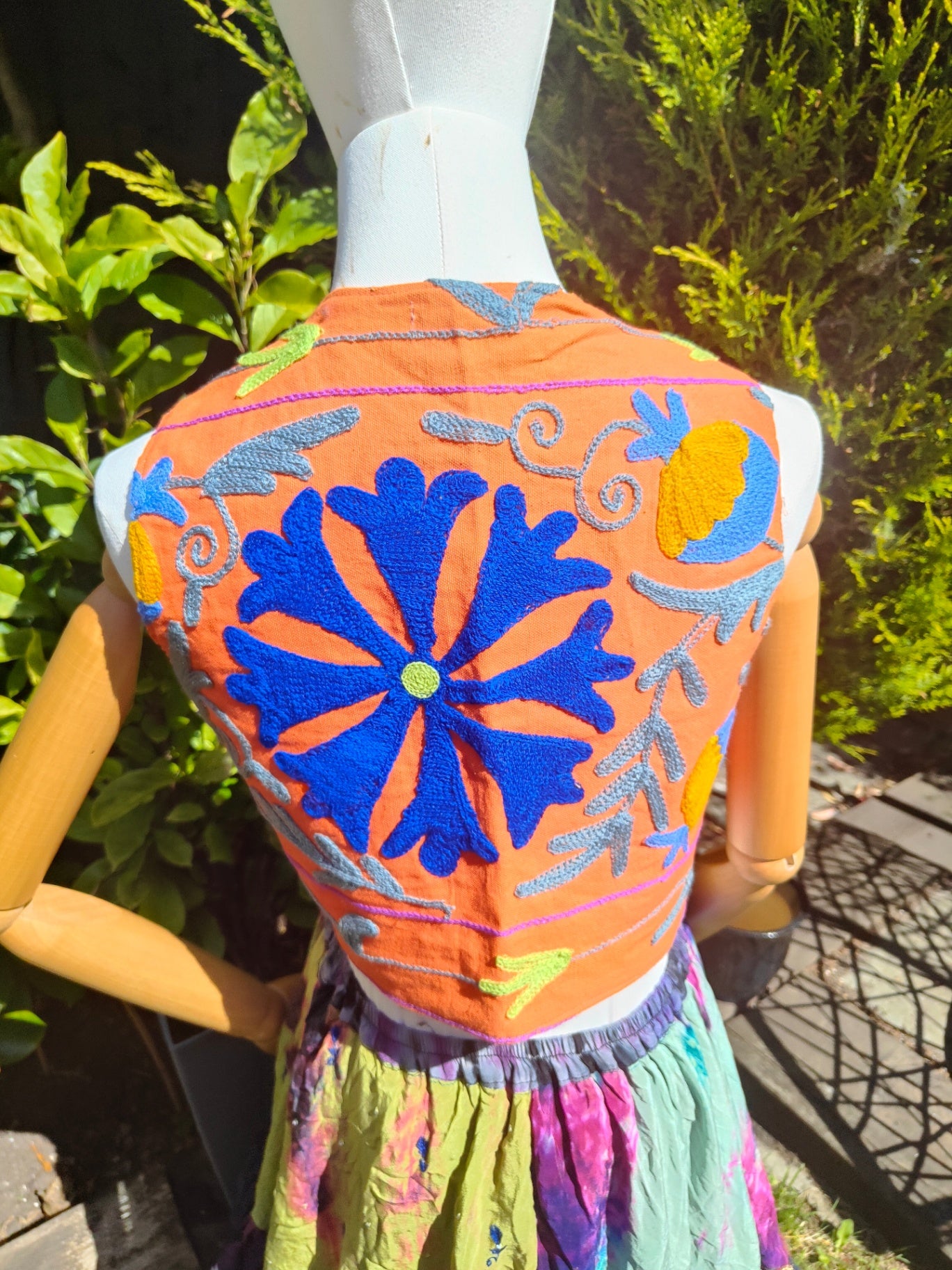 New York Embroidered Waistcoat Top Orange 6-12