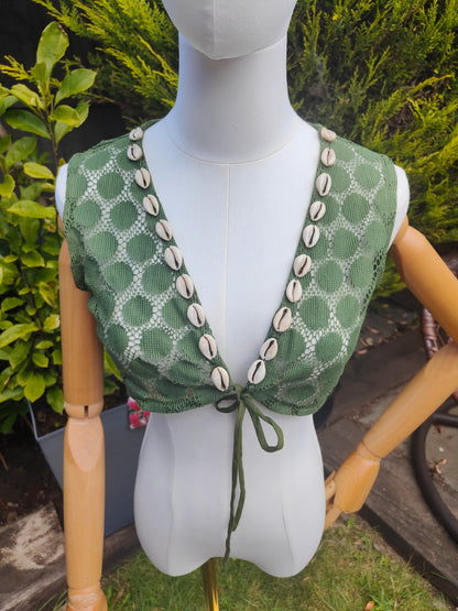 Boho crochet lace waistcoat top