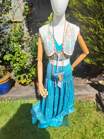 Boho crochet lace shell waistcoat top
