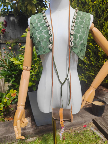 Boho crochet lace waistcoat top