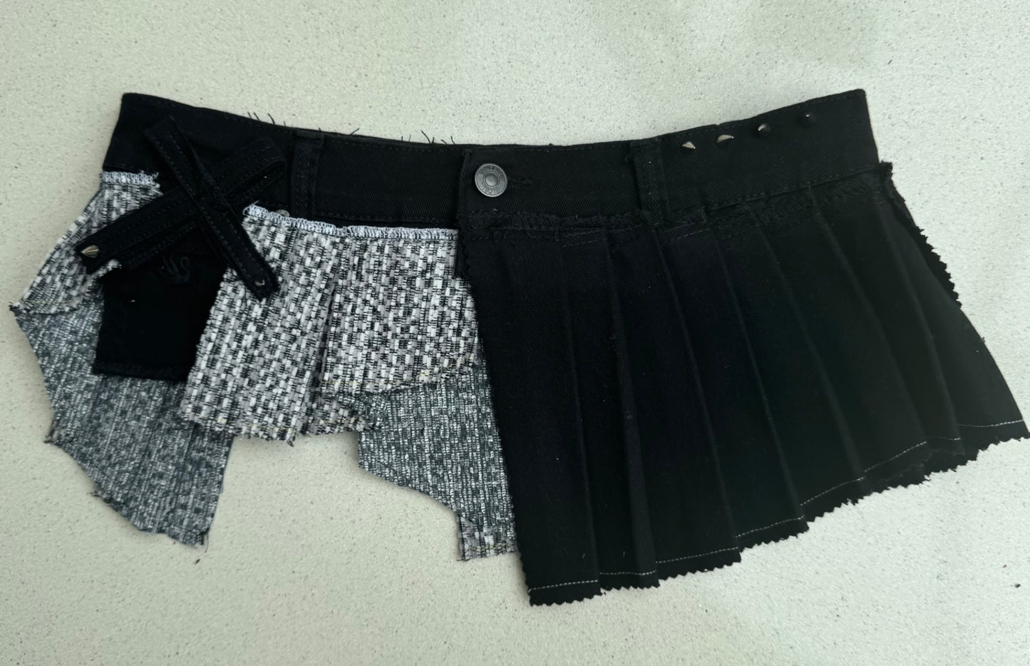 Upcycled mini skirt belt