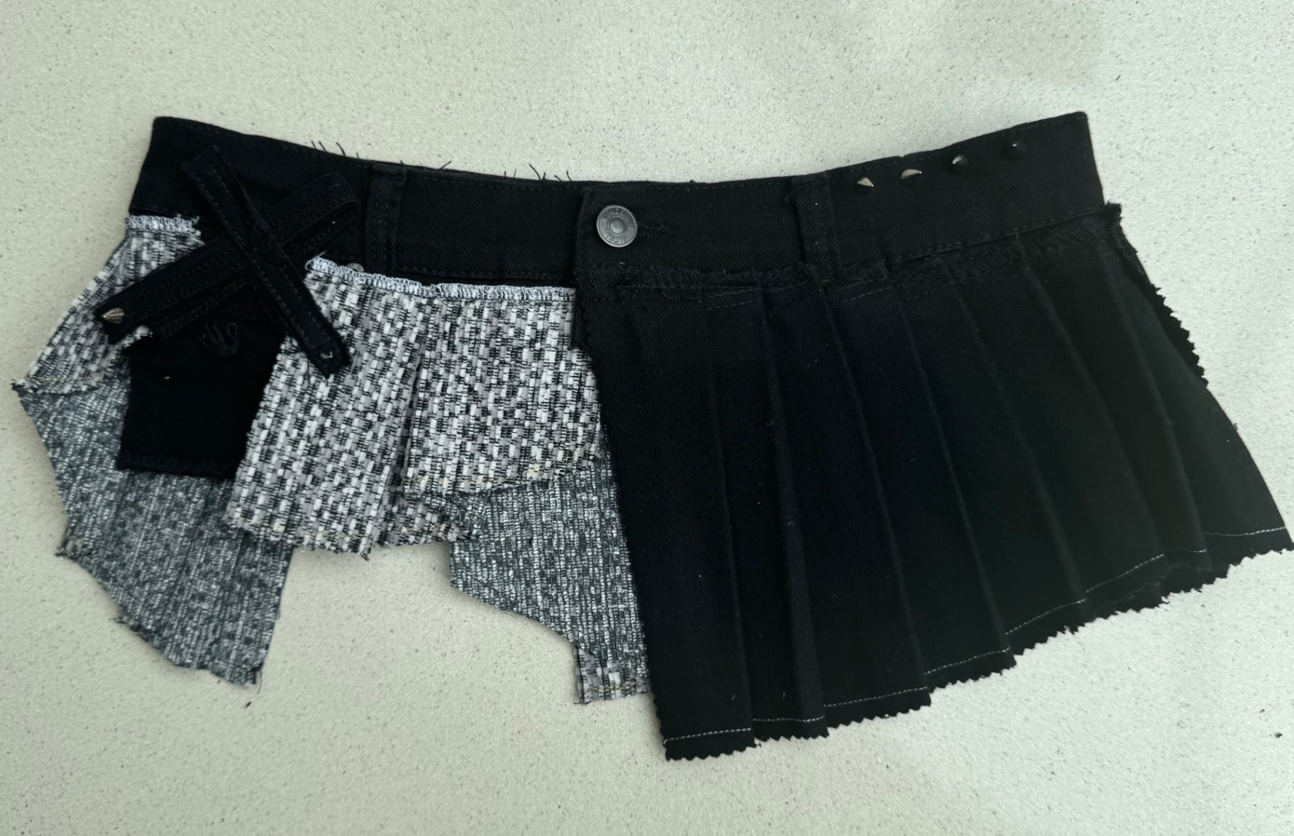 Upcycled mini skirt belt