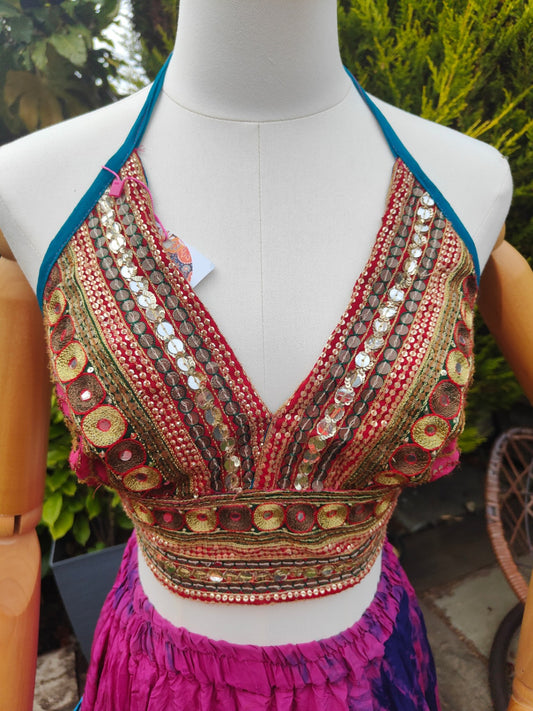 Jewel Bralette/ halter neck top - unique