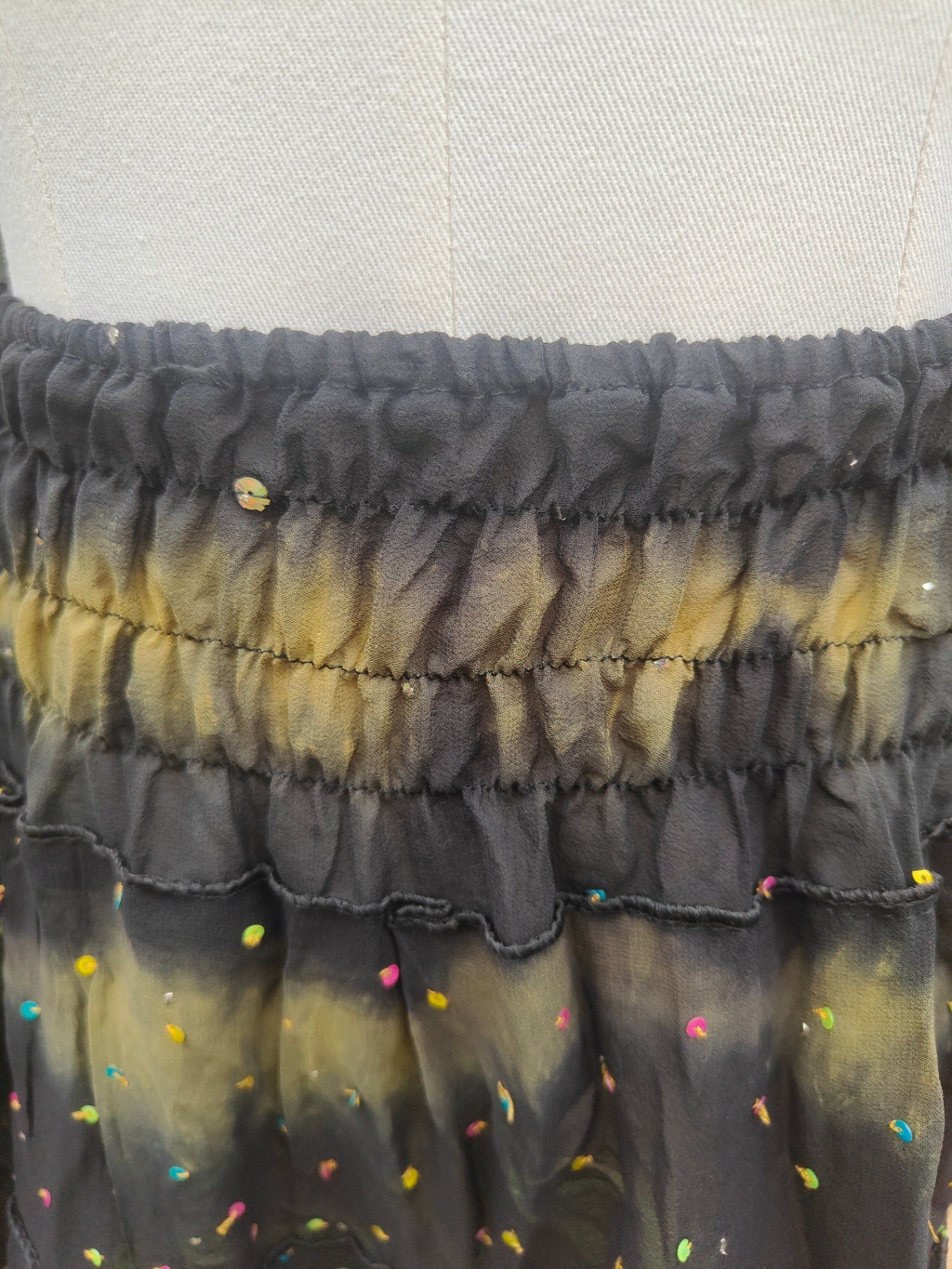Boho sari beach skirt - jewel black 