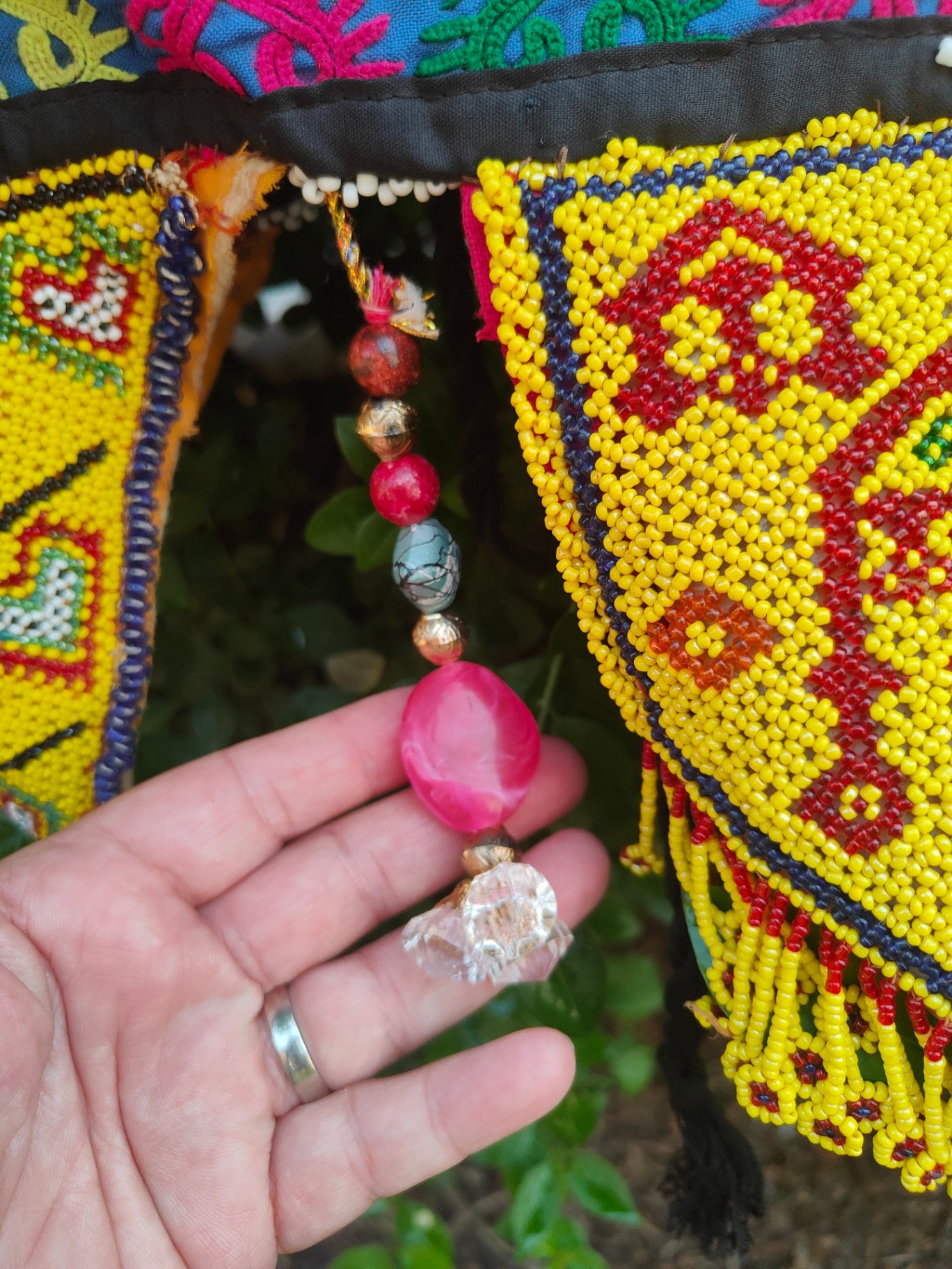 Boho beaded tribal belt -unique