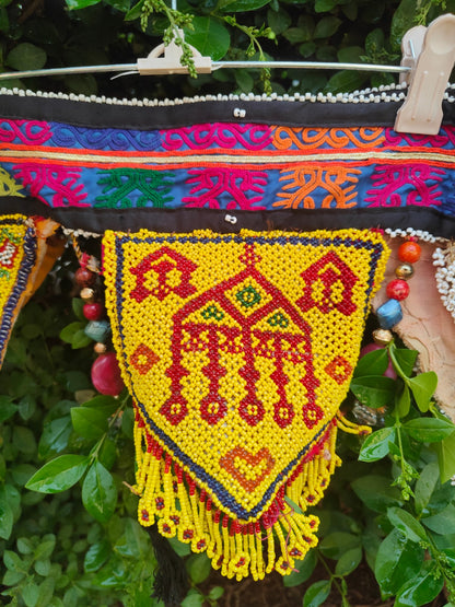 Boho beaded tribal belt -unique