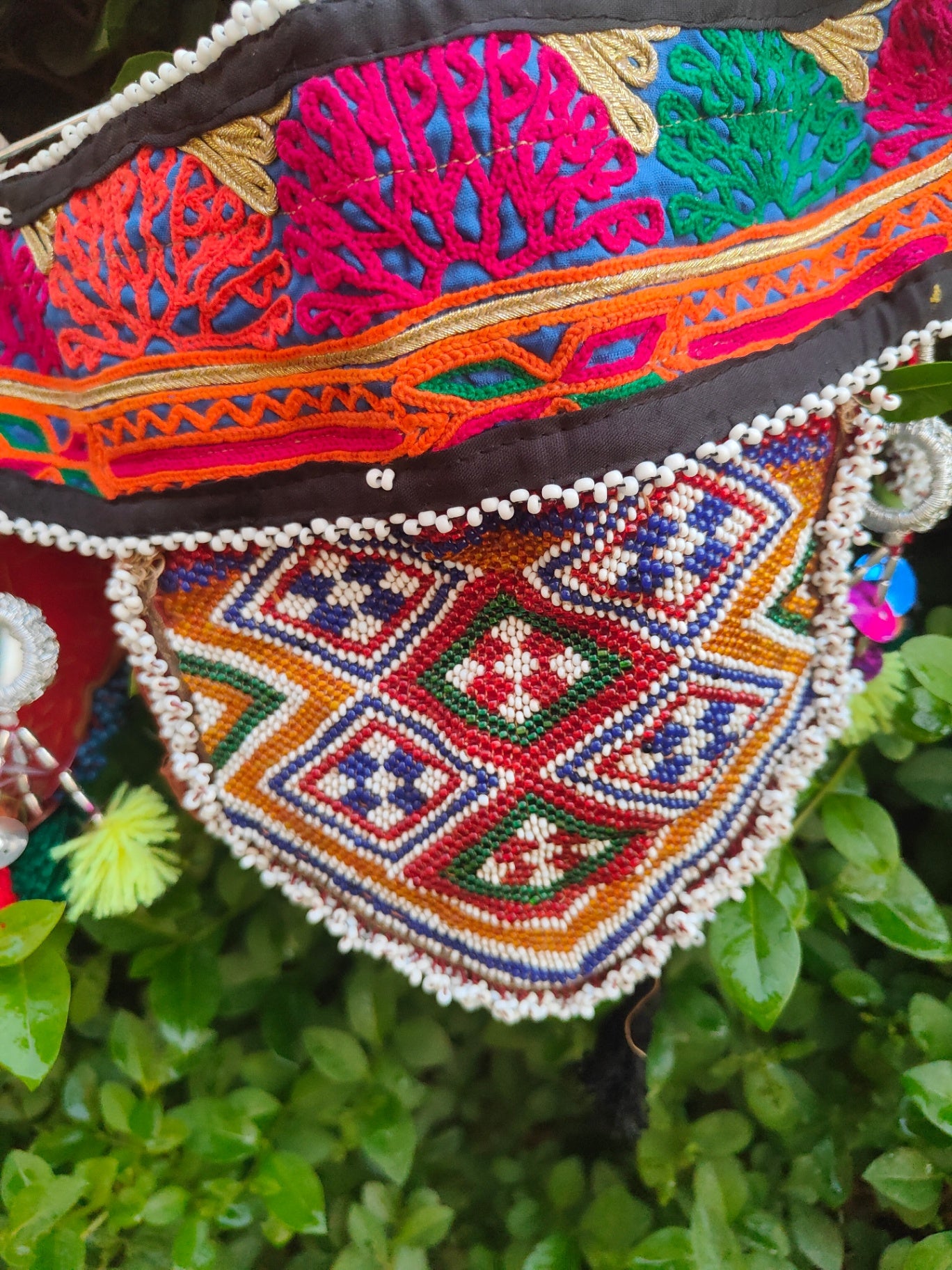 Boho beaded tribal belt -Unique one off 