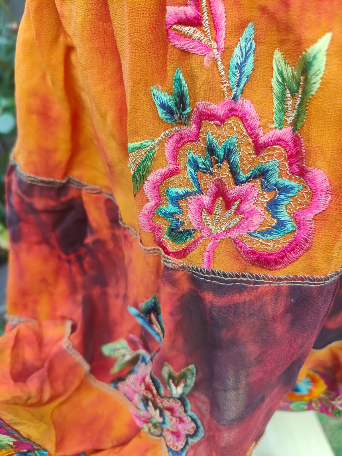 Boho sari beach skirt -Orange
