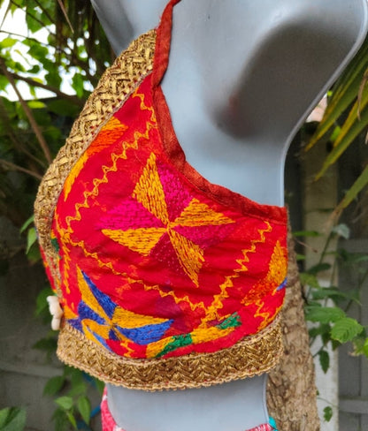 Jewel Bralette Halter neck top -unique Shell details