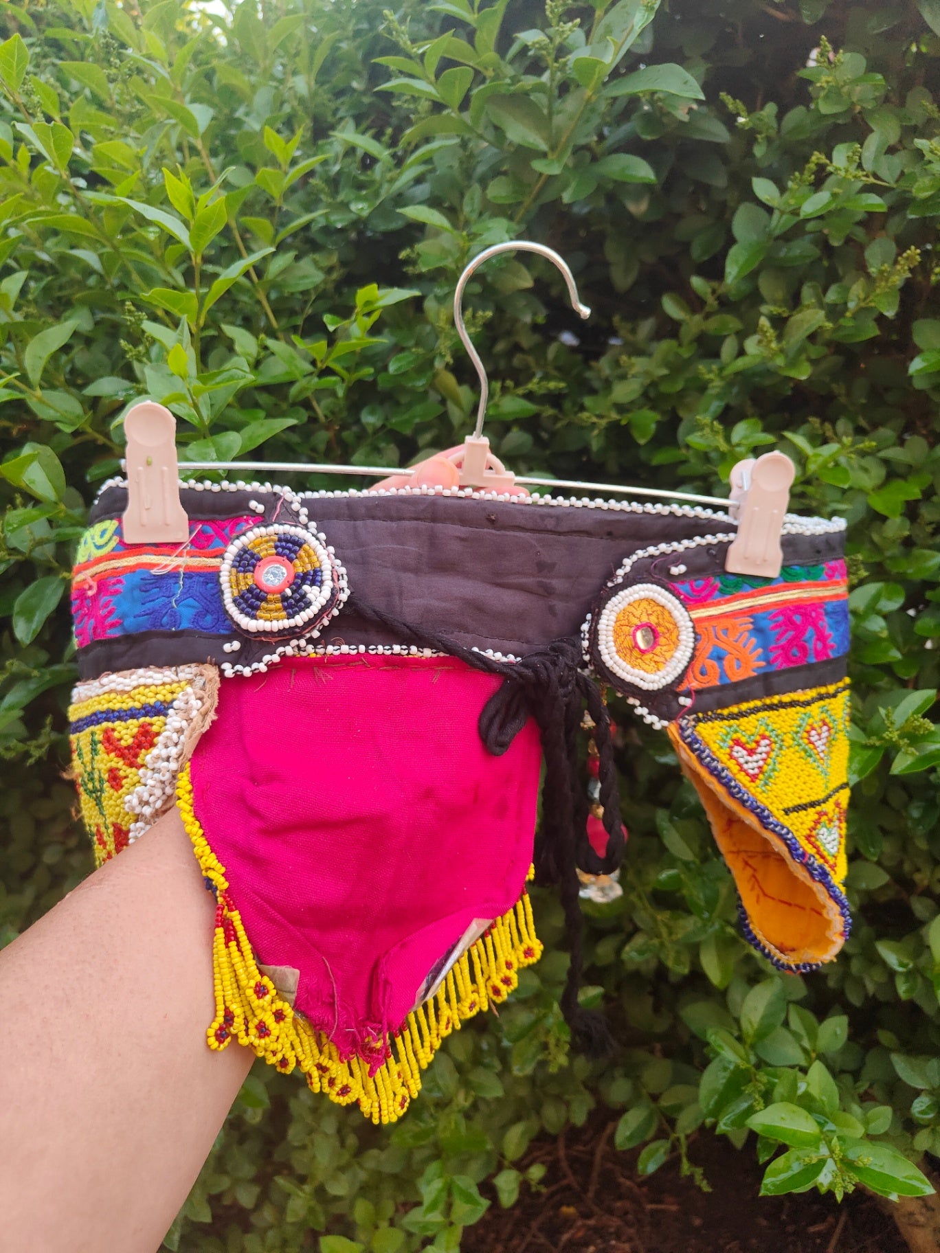 Boho beaded tribal belt -unique