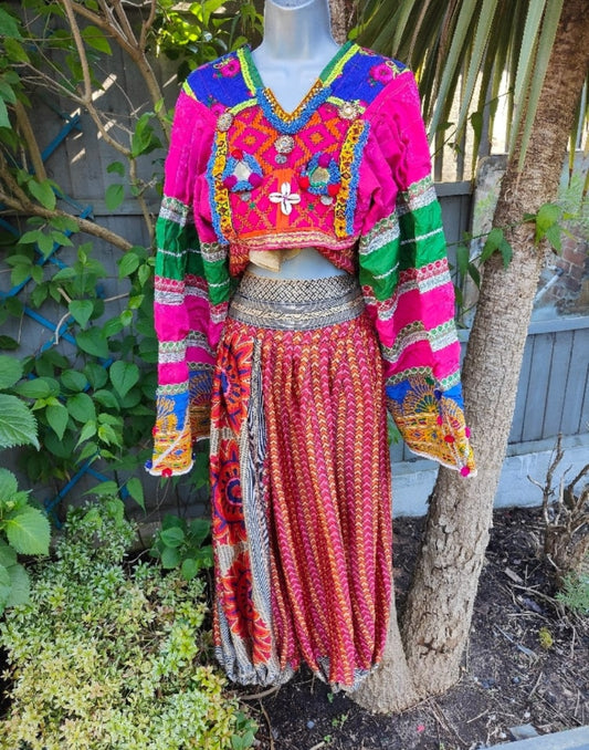Vintage Afghani Bohemian Top - rare find - 4-10 uk