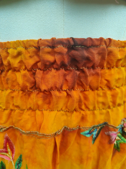 Boho sari beach skirt -Orange