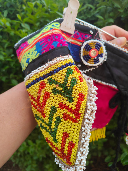 Boho beaded tribal belt -unique