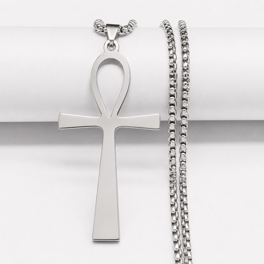 Silver Ritual Ankh Stainless Steel Necklace