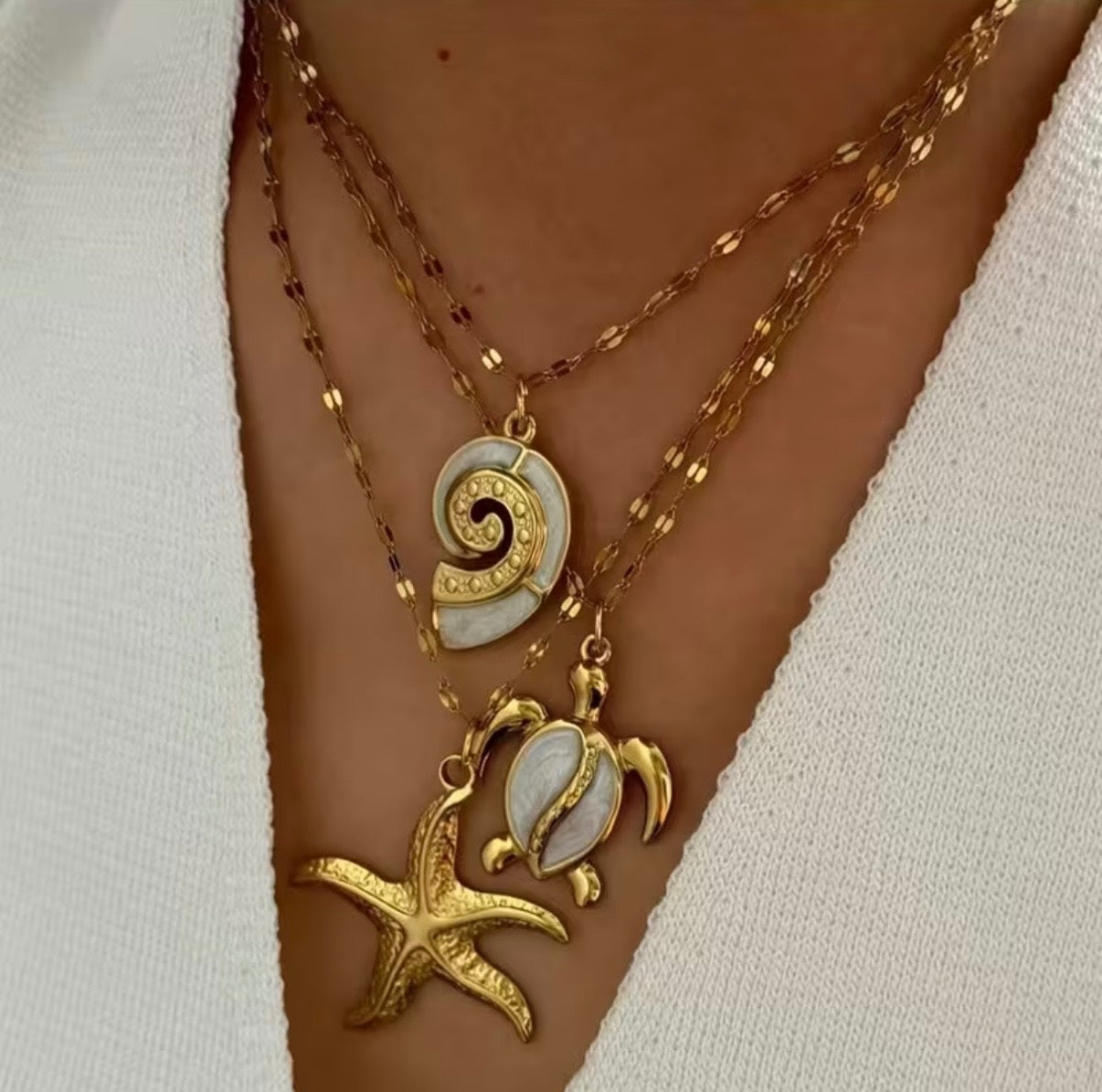 Shell Gold Stainless Steel Necklace