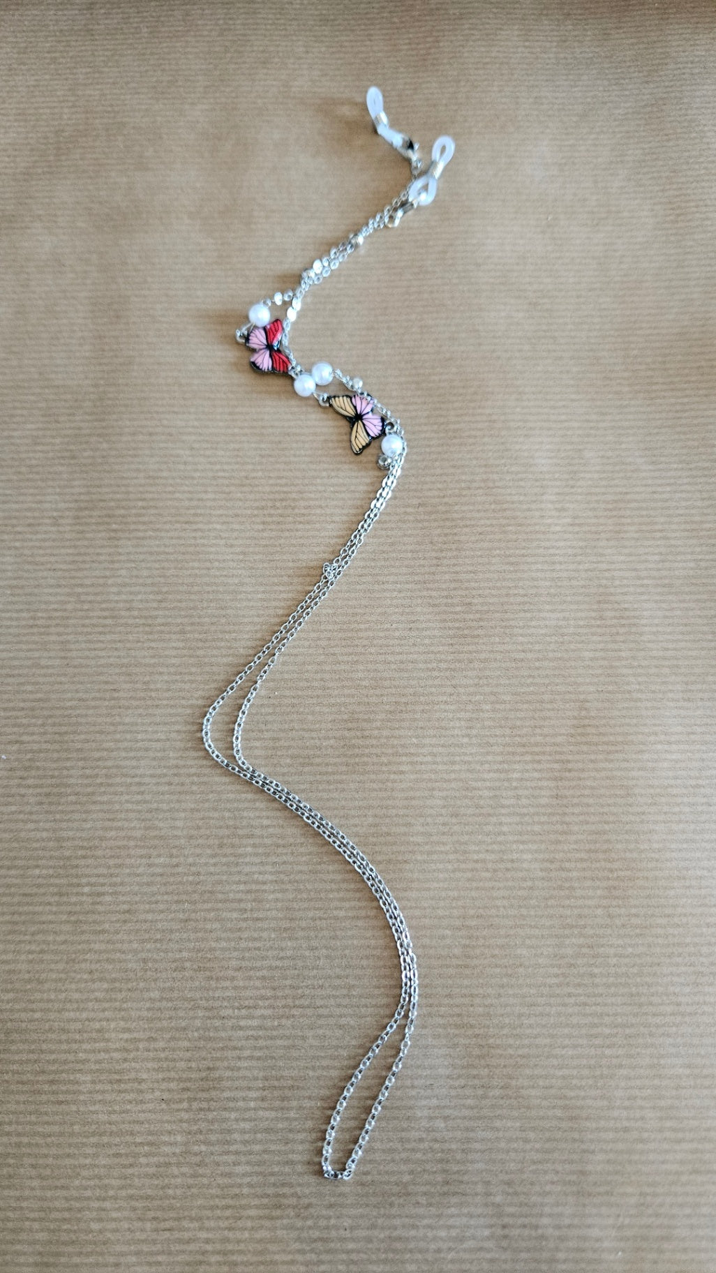 Sunglasses Chain: Silver Butterfly