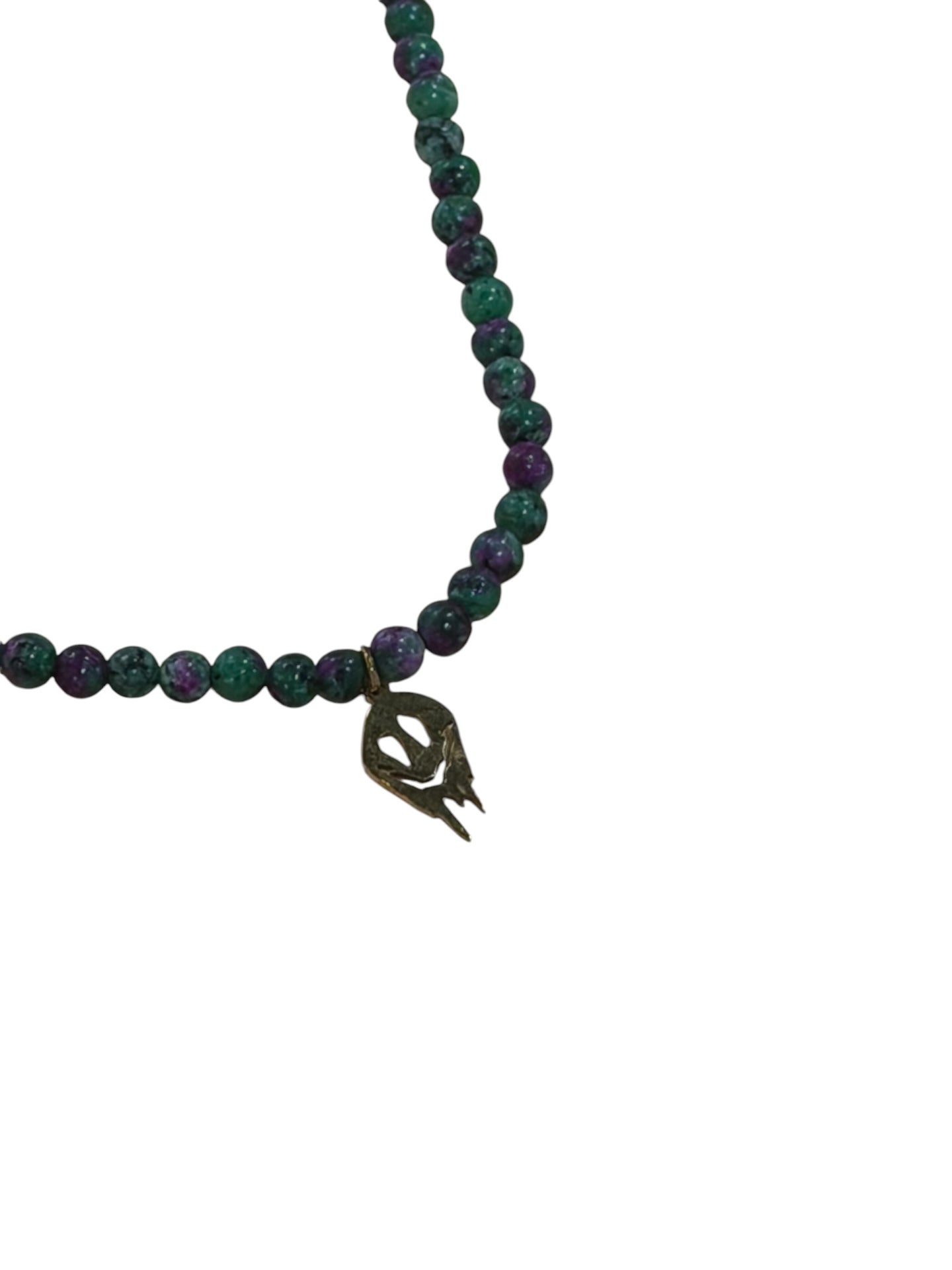 Ruby Zoisite Smiley Necklace