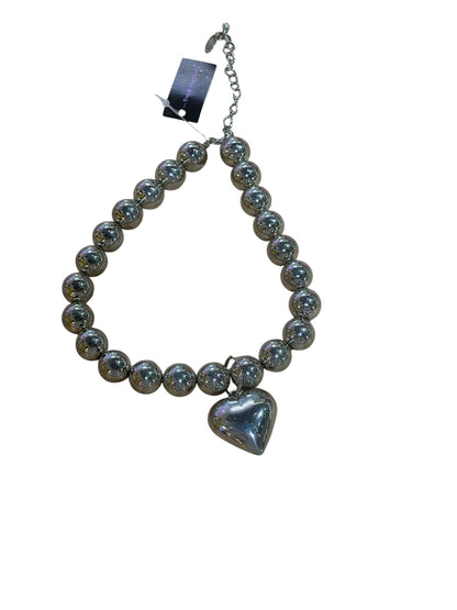Silver Ball Heart Necklace 