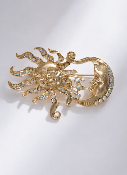 Sun And Moon Brooch