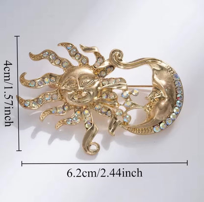 Sun And Moon Brooch 