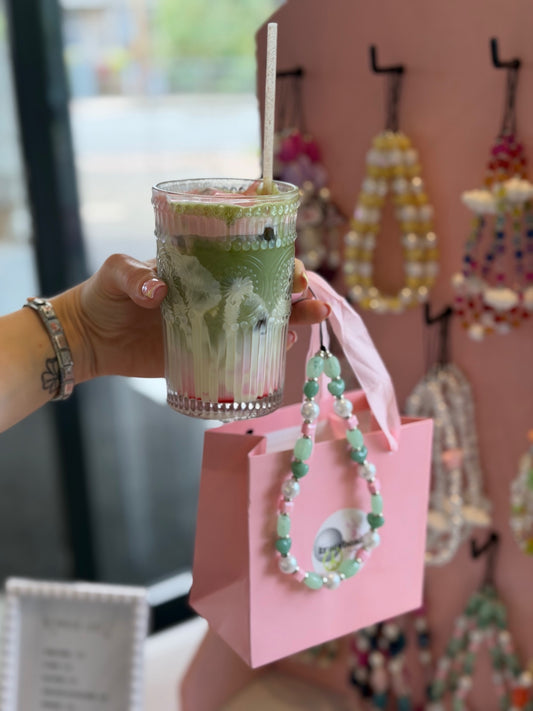 ‘Strawberry Matcha’ phone charm