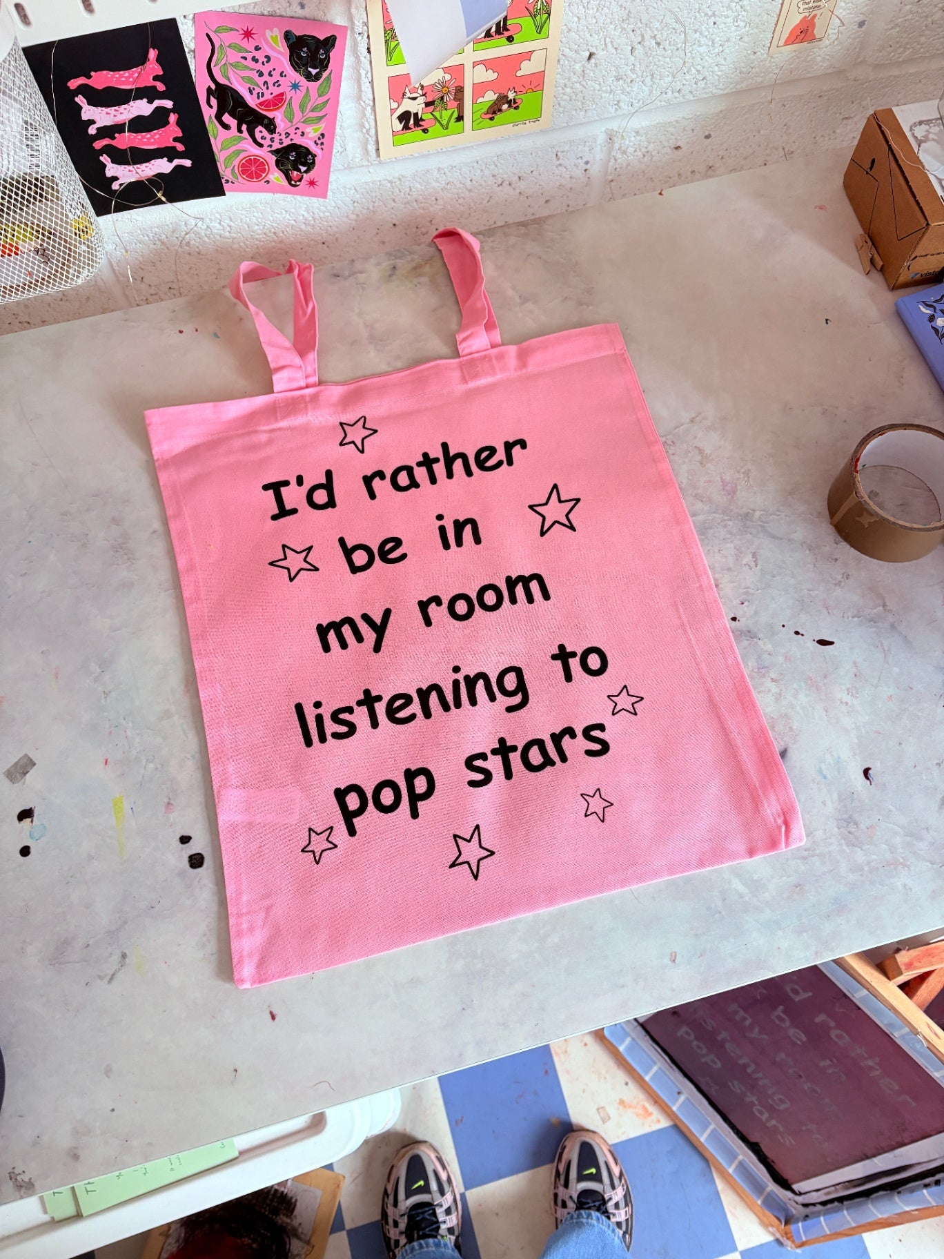 I'd Rather Be In My Room Listening To Pop Stars Tote Bag