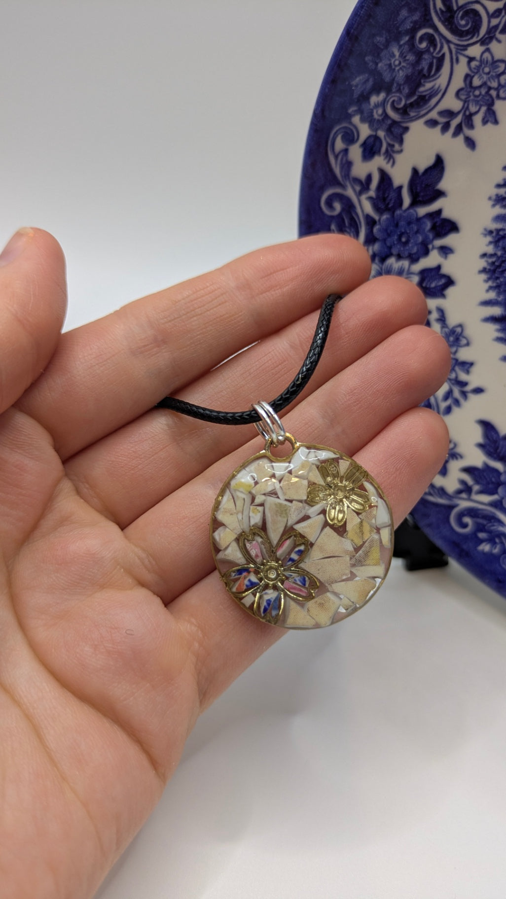 Mosaic Necklace| Made from Vintage Plates 