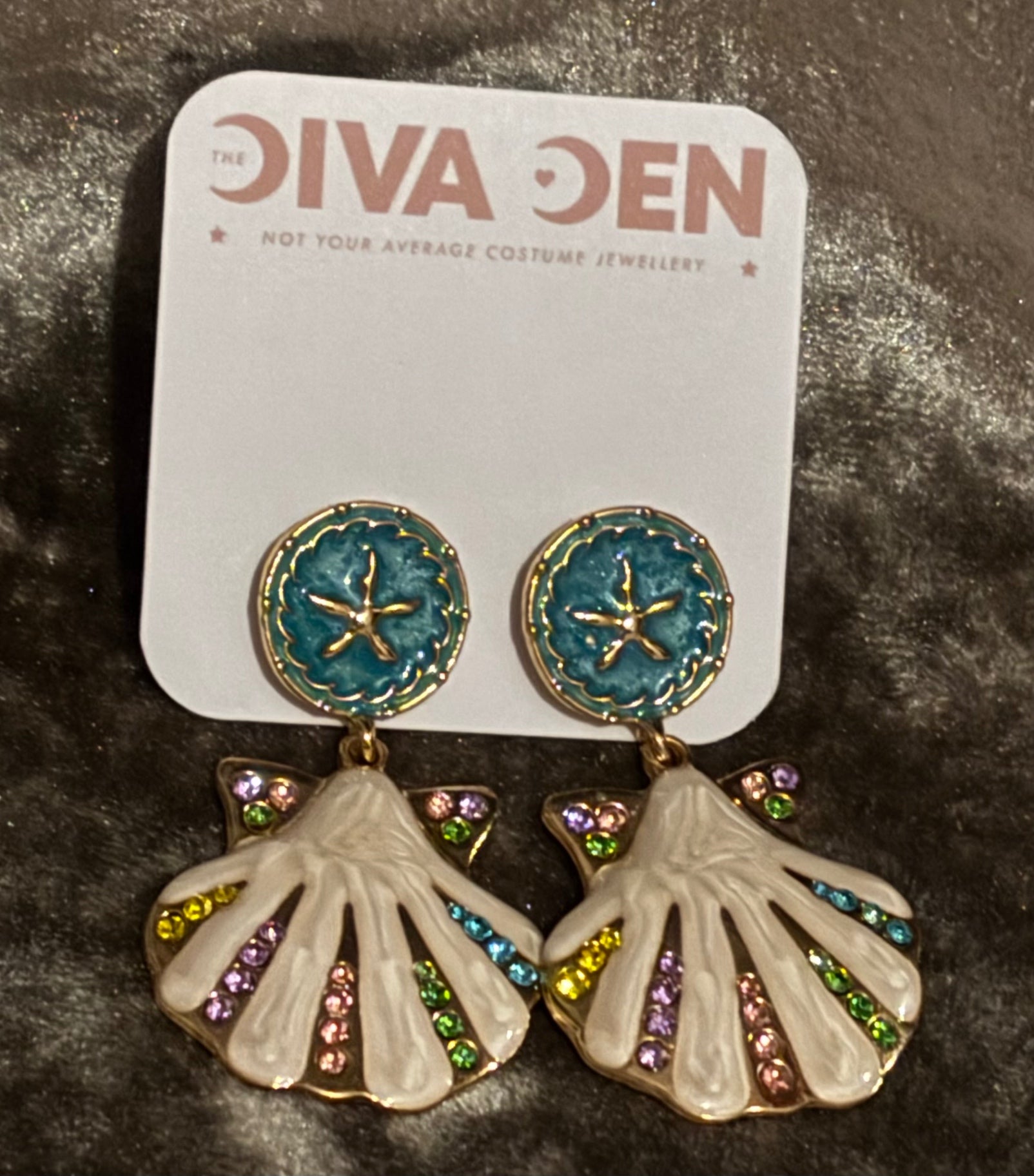 Rainbow shell earrings
