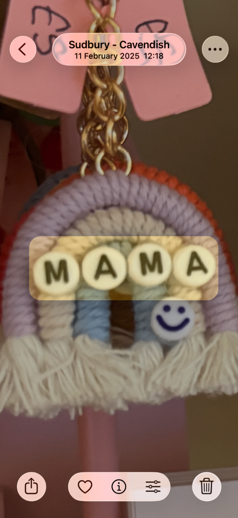 Lilac/blue Mama Rainbow Keyring 