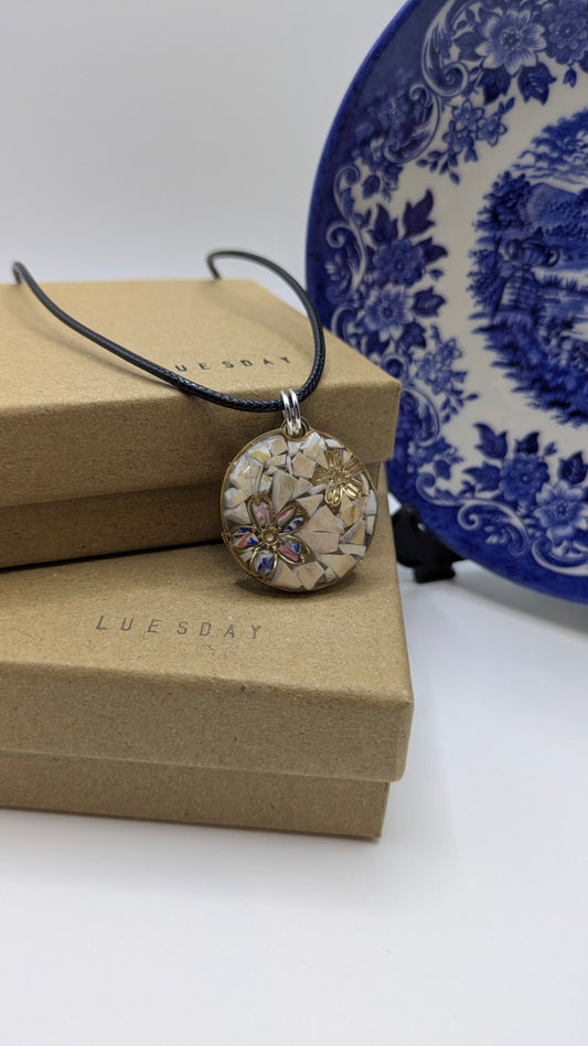 Mosaic Necklace| Made from Vintage Plates 
