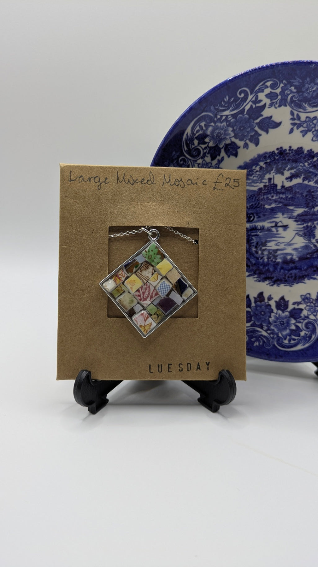 Mosaic Necklace| Made from Vintage Plates 
