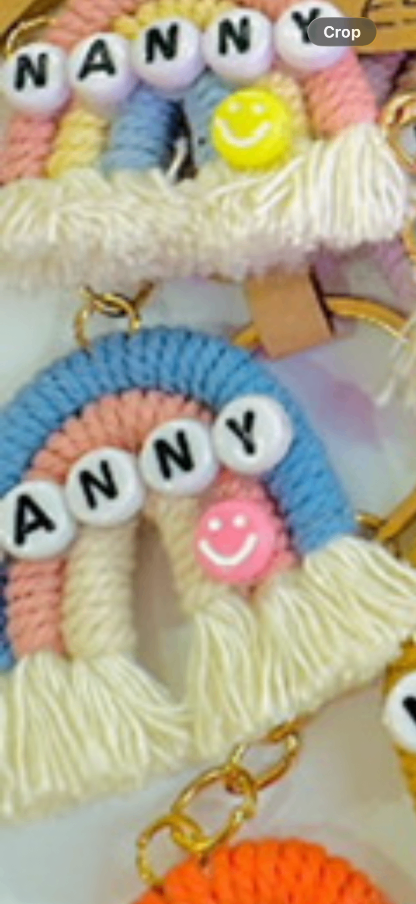 Blue/Pink Nanny Rainbow Keyring 