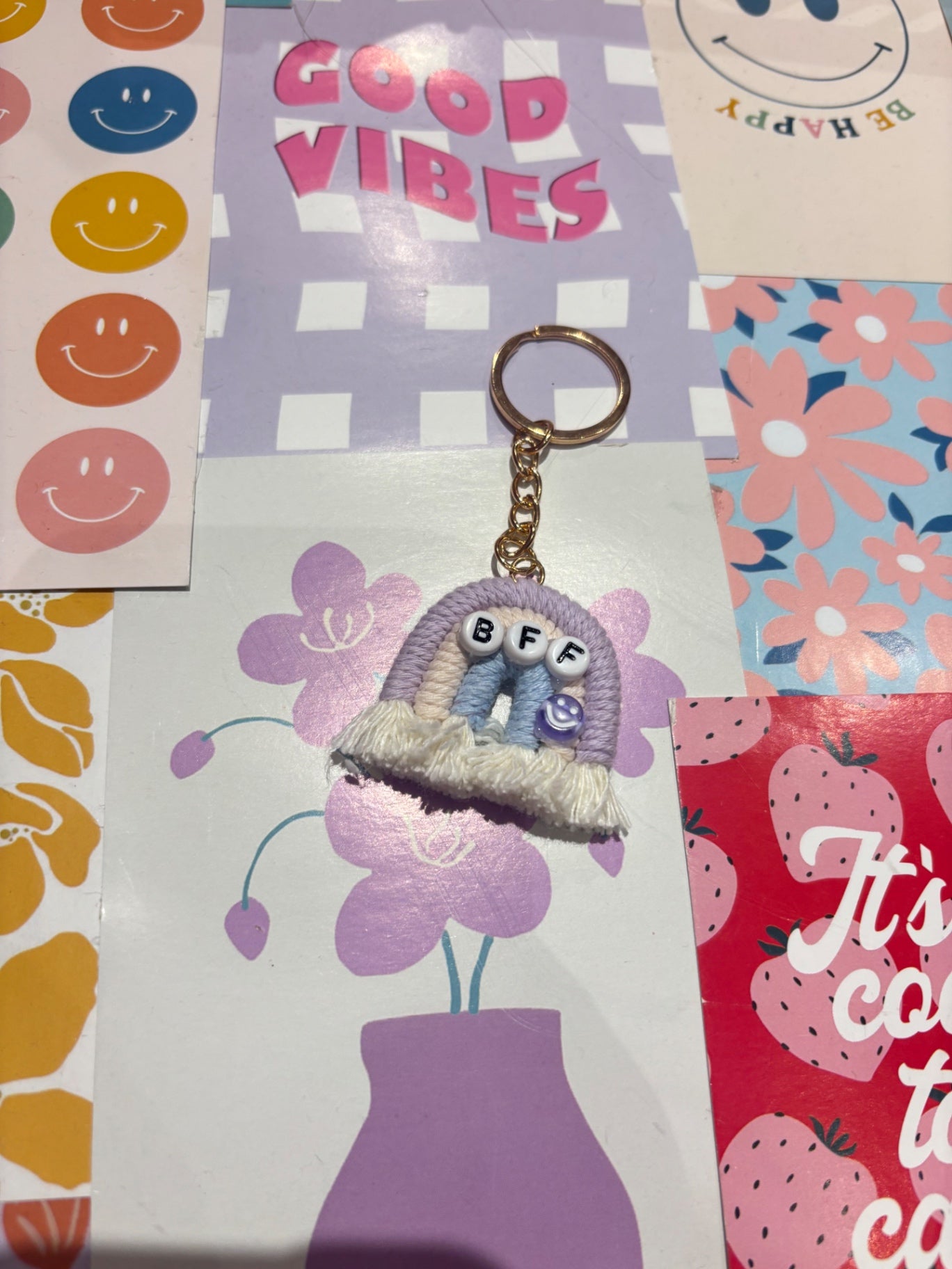 Lilac BFF Rainbow Keyring 