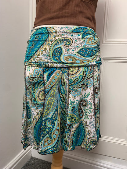 paisley print fold-over skirt 