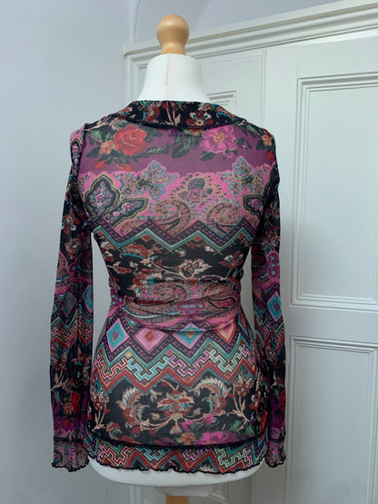 vintage colourful promod top