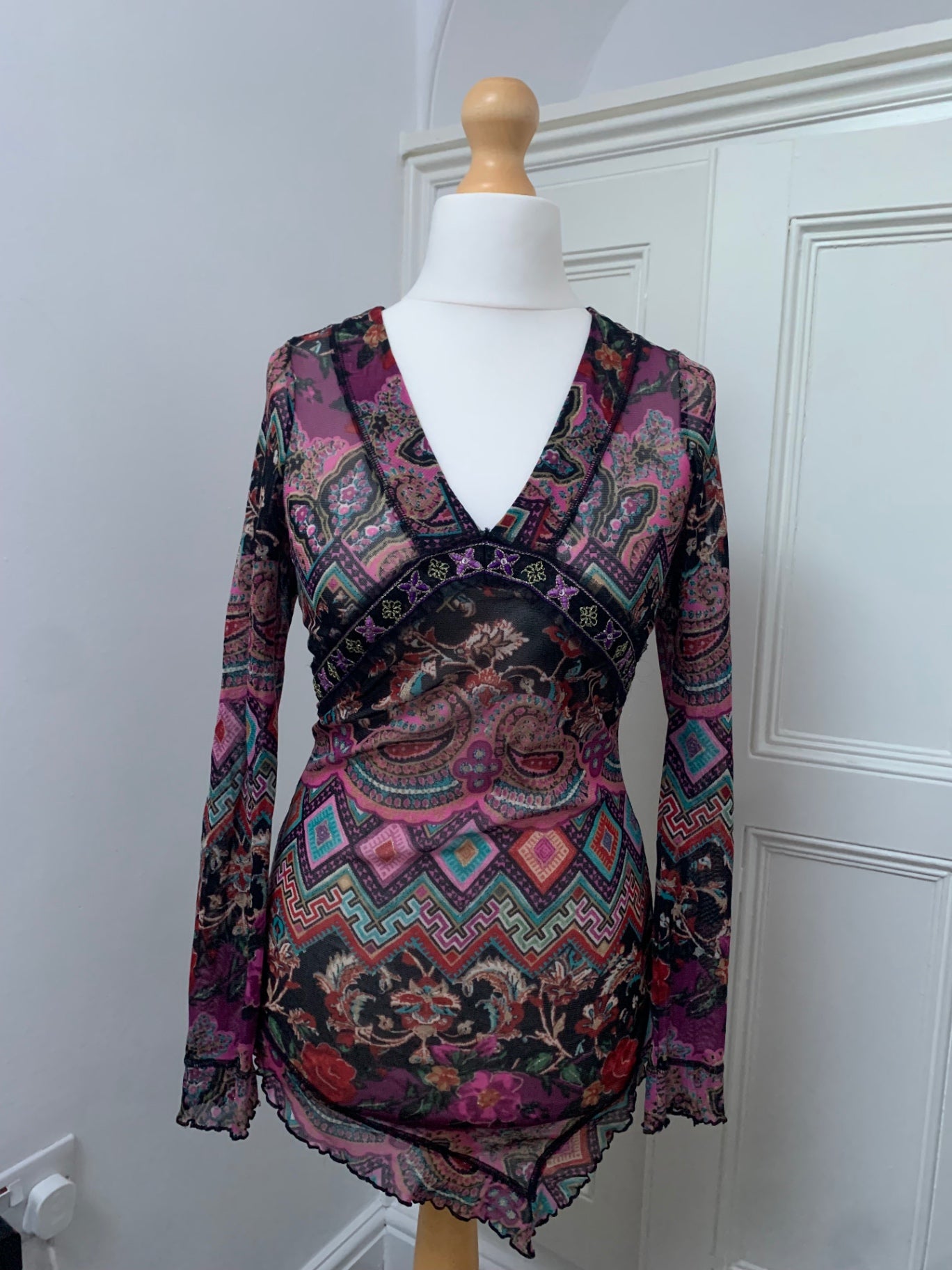 vintage colourful promod top