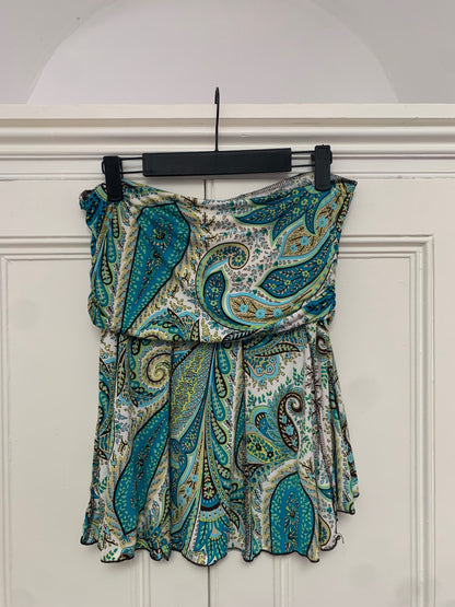 paisley print fold-over skirt 