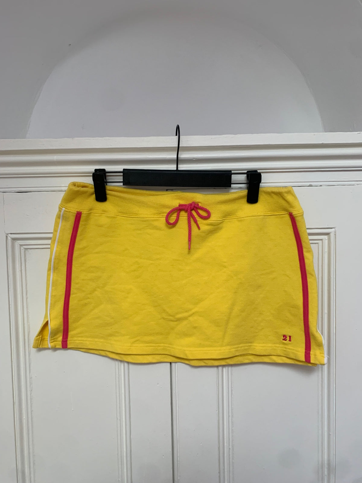 95% cotton drawstring mini skirt