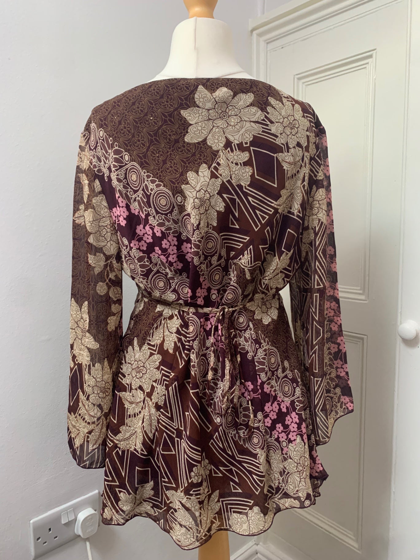 brown floral fairy top