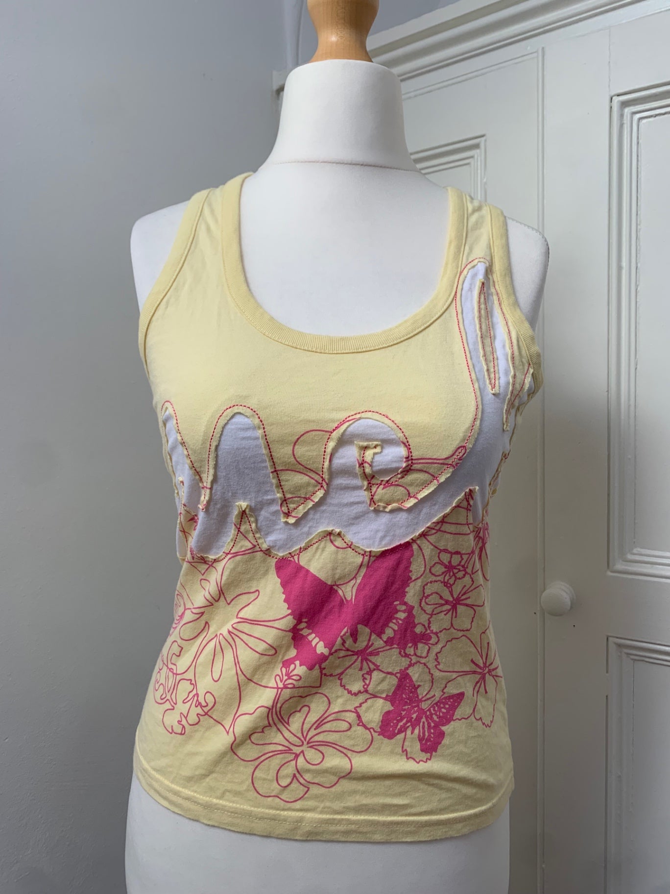 100% cotton yellow tank top 