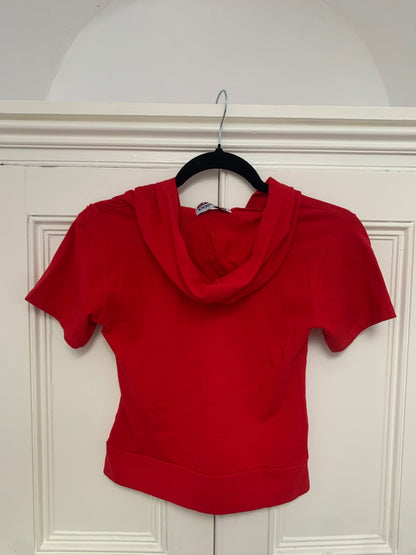 90% cotton vintage red sports top 