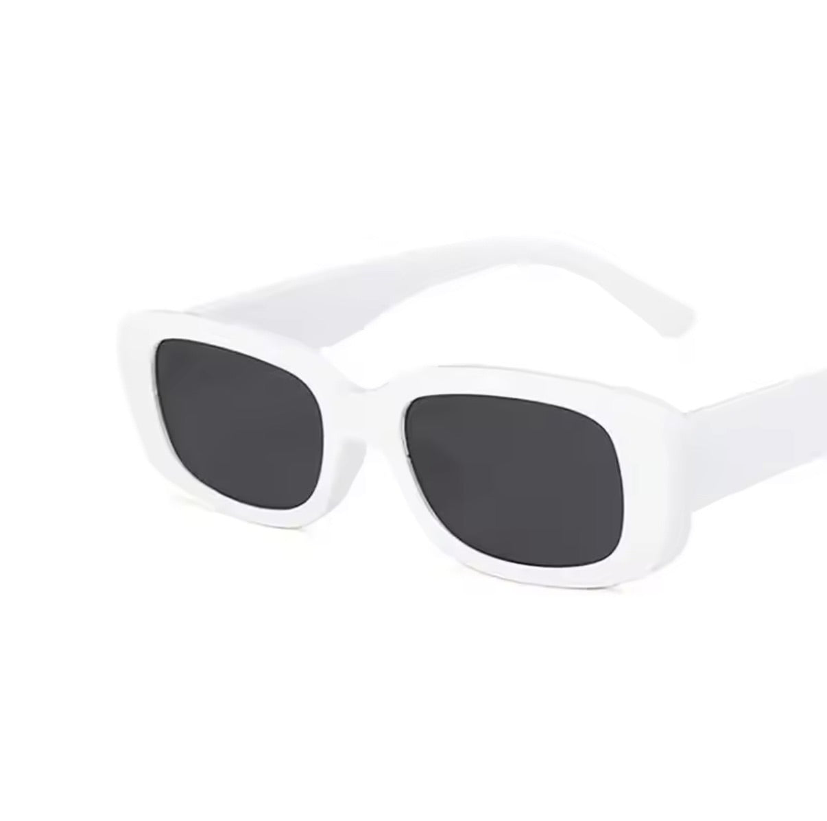 90s Oblong Sunnies White