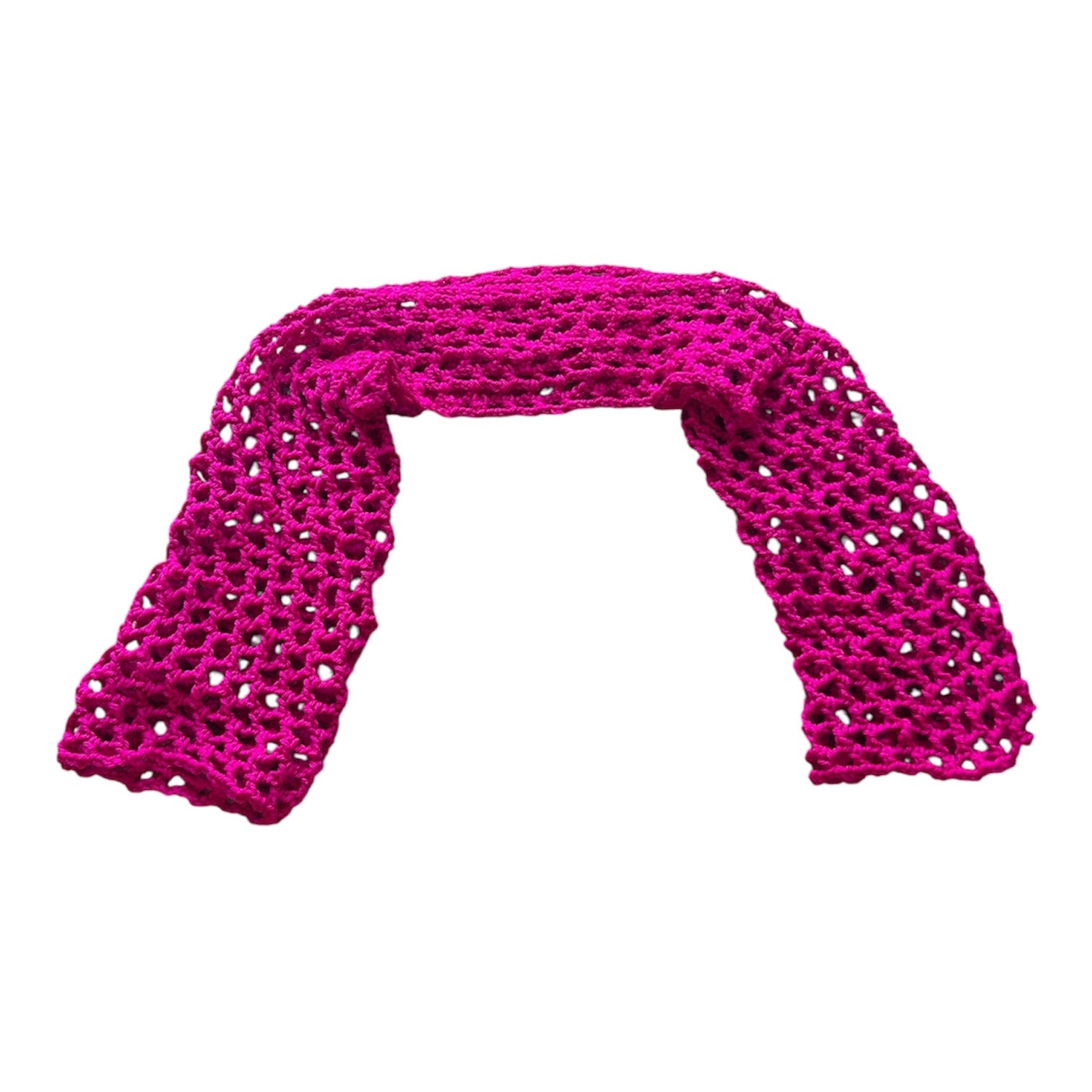 Hot pink crochet shrug 