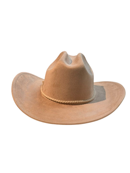 BeigeSuede Style Cowboy Hat Adjustable