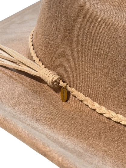 Beige Suede Style Cowboy Hat Adjustable