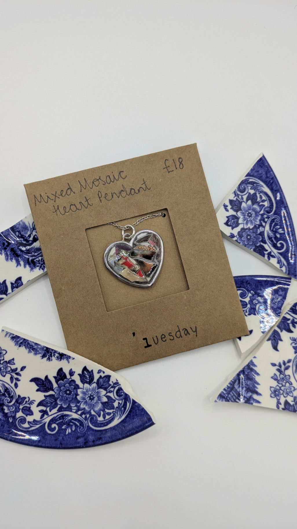 Mosaic Pendant Necklace | Handmade from Vintage Plates 