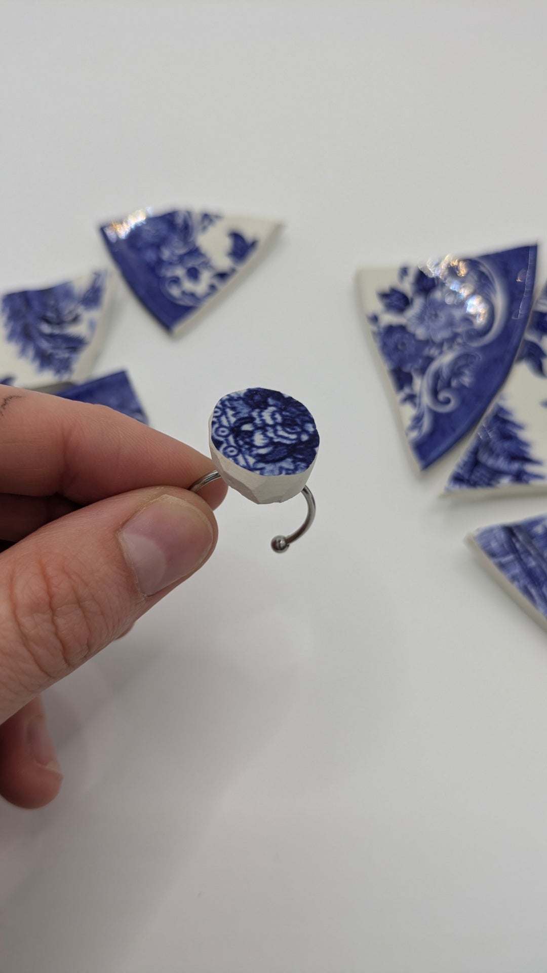 Adjustable Ring| Handmade from Vintage Plates 