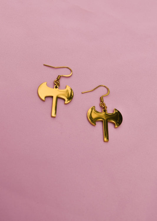 Gold Labrys earrings in 304 stainless steel 