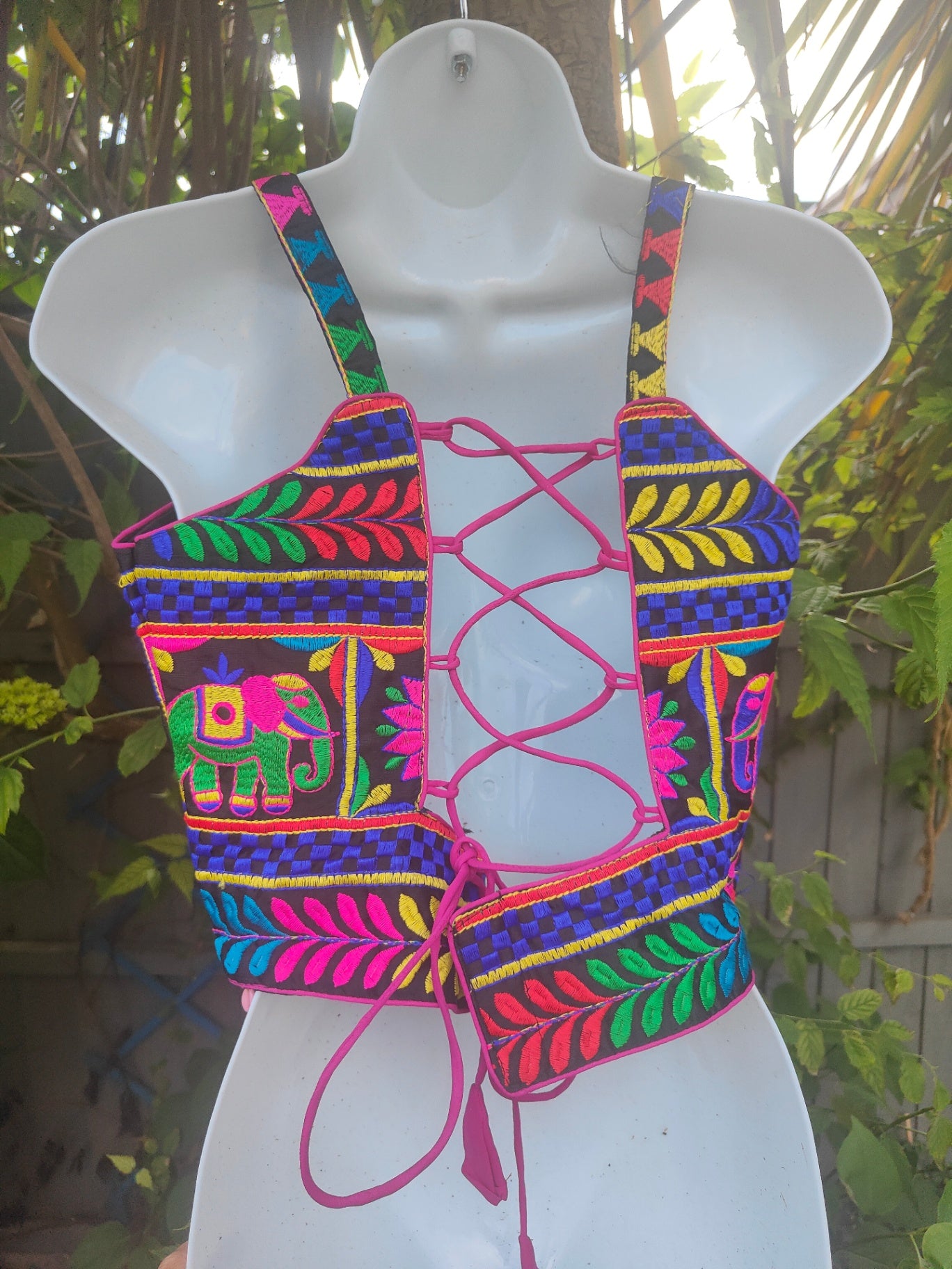 Flora corset style cropped top