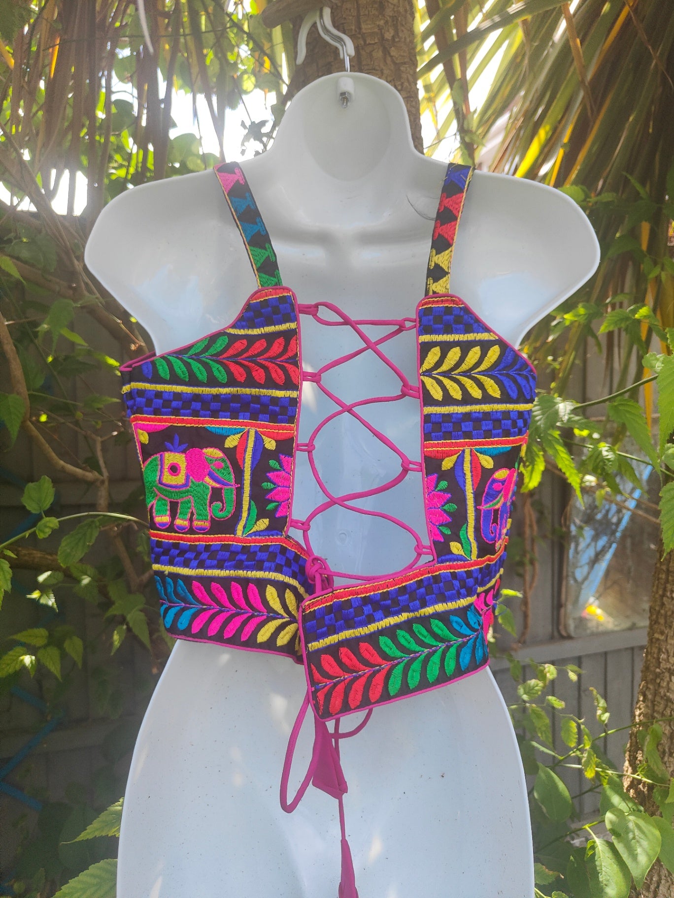 Flora corset style cropped top